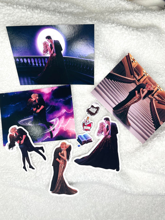 Blueblood Vampires character stickers + Postcard combo