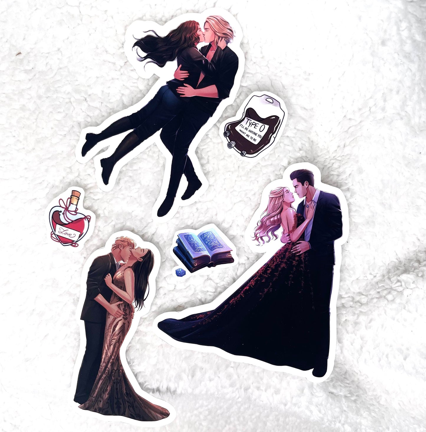 Blueblood Vampires character stickers + Postcard combo
